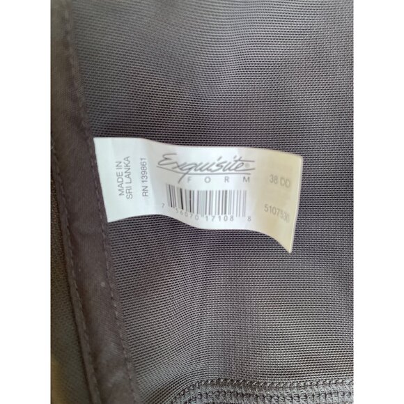 Exquisite Form Longline Bra 38DD Black Nylon & Spandex - Picture 5 of 9